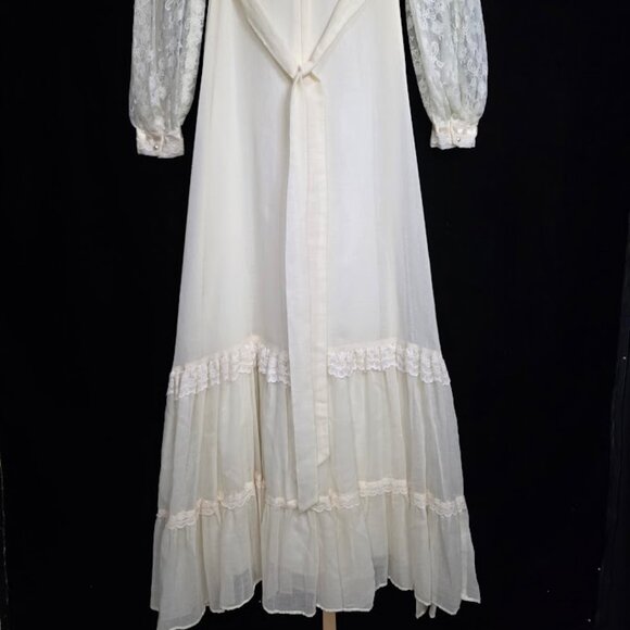 Vintage 1970s Gunne Sax by Jessica McClintock Lace Maxi Dress 5 - Picture 12 of 16
